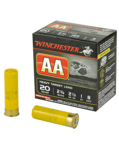 Winchester Ammunition AA Heavy Target Load, 20 Gauge, 2.75", #8, 2.5 Dram 1 oz., Shotshell, 25 Round Box AAH208