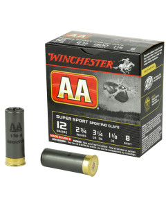 Winchester Ammunition AA Supersport Sporting Clay, 12 Gauge, 2.75", #8, 1.125 oz., Shotshell, 25 Round Box AASC128