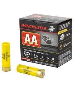 Winchester Ammunition AA Supersport Sporting Clay, 12 Gauge, 2.75", #8, .875 oz, Shotshell, 25 Round Box AASC208