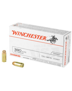 Winchester Ammunition USA, 380ACP, 95 Grain, Full Metal Jacket, 50 Round Box Q4206