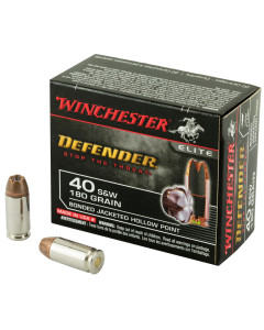 Winchester Ammunition Defender, Supreme Elite, 40S&W, 180 Grain, Jacketed Hollow Point, PDX1, 20 Round Box S40SWPDB1