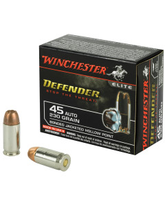 Winchester Ammunition Defender, Supreme Elite, 45ACP, 230 Grain, PDX1, 20 Round Box S45PDB