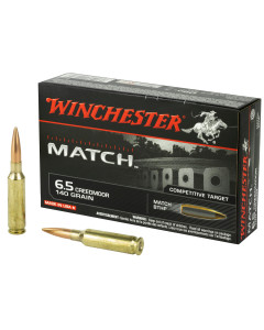 Winchester Ammunition Match Ammunition, 6.5 Creedmoor, 140 Grain, Boat Tail Hollow Point, 20 Round Box S65CM