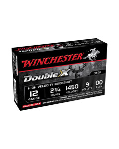 Winchester Ammunition Double X, 12 Gauge, 2.75", 00 Buck, Buckshot, 9 Pellets, 5 Round Box SB1200