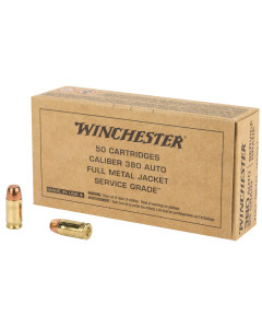 Winchester Ammunition Service Grade, 380ACP, 95Gr, Full Metal Jacket, 50 Round Box SG380W