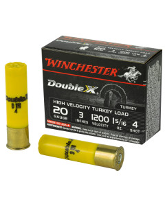 Winchester Ammunition Double X High Velocity, Turkey, 20 Gauge, 3", #4, 1 5/16oz, 10 Round Box STH2034