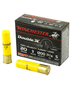 Winchester Ammunition Double X High Velocity, Turkey, 20 Gauge, 3", #5, 1-5/16 oz., Shotshell, 10 Round Box STH2035