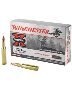 Winchester Ammunition Super-X, 308WIN, 180 Grain, Power Point, 20 Round Box X3086