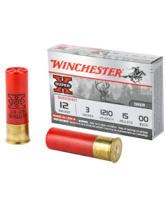 Winchester Ammunition Super-X, 12 Gauge, 3", 00 Buck, Buckshot, 15 Pellets,5 Round Box XB12300