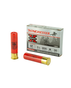 Winchester Ammunition Super-X, 12 Gauge, 3.5", 00 Buck, Buckshot, 18 Pellets,5 Round Box XB12L00