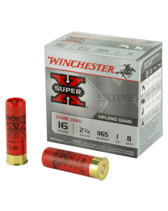 Winchester Ammunition Super-X, 16 Gauge, 2.75", Game Load, #8, 1oz, Shotshell, 25 Round Box XU168