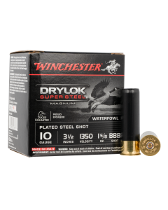 Winchester Ammo Drylock Super Steel 10 Gauge BBB, 3.5in, 1 5/8oz, 25rd Box