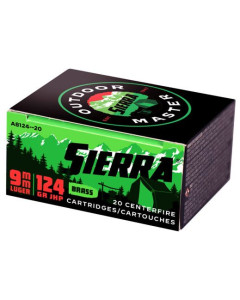 Sierra Outdoor Master 9mm 124gr JHP 20Rd Box