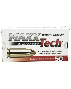 MaxxTech 9mm 124gr FMJ 50rd Box