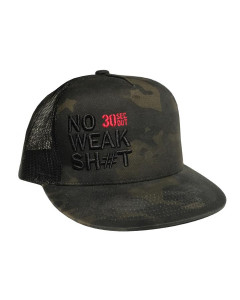 30 Seconds Out 'No Weak Shit' Flat Brim Hat - Multicam Black
