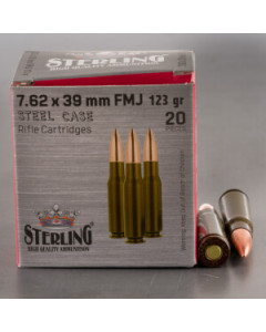 Sterling 123gr 7.62x39 FMJ Steel Case - Free Shipping!!