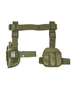 3Pcs Drop Leg Gun Holster And Magazine Holder/Green (814108017903)