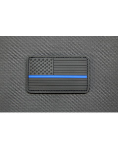 Blackout Thin Blue Line PVC US Flag Patch
