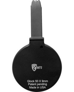 F5 MFG Glock Pattern AR9 9mm 50 Round Drum Magazine - Black