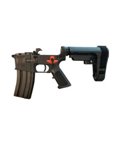 Franklin Armory BFSIII Equipped PISTOL Complete AR15 Lower Receiver - Black | Installed AR-ESSENTIALS Binary Trigger | SBA3 Brace