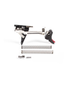 ZEV Fulcrum Adjustable Trigger Drop-In Kit, 4th Gen, 9mm, Blk/Red