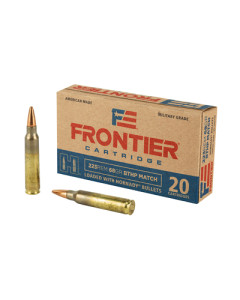 Frontier Cartridge, Lake City, 223 Rem, 68 Grain, Boat Tail Hollow Point Match, 20 Round Box