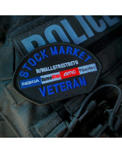 Dangerous Goods Stock Market Veteran Morale Patch (Black/Blue)