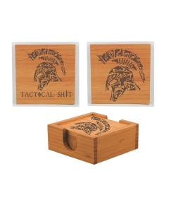 Tactical Shit 4 Coaster Set Logo