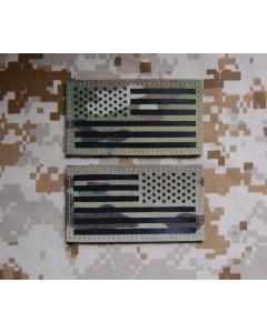 Infra Red Multicam US Flag Patch Set