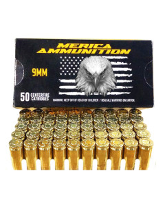 Merica Ammunition 9mm 147gr FMJ 1000rd Case - Ships FREE!