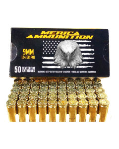 Merica Ammunition 9mm 124gr FMJ - 1000rd Case Ships Free!! - Limited Pallets Now Available!!