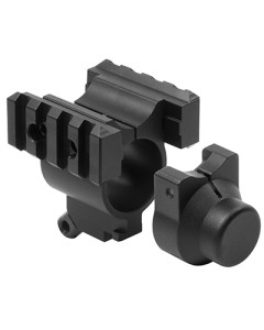 Mossberg 500 Shotgun Magazine Tube Mount With Rails/ Bayonette Lug/ Sling Stud - Black