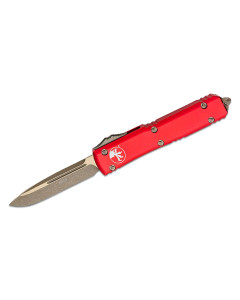 Microtech Ultratech Auto OTF 3.46" Bronze Apocalyptic Drop Point Blade - Red