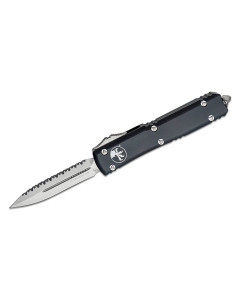 Microtech Ultratech Auto OTF 3.46" Stonwashed Plain/Serrated Double Edge Dagger Blade