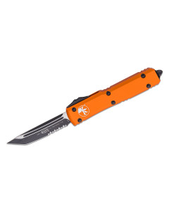 Microtech Ultratech Auto OTF 3.46" Black Tanto Combo Blade - Orange