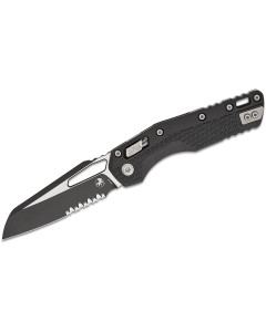 Microtech MSI RAM-LOK 3.88" M390MK Black Modified Sheepsfoot Combo Blade Manual Folding Knife