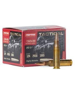 Norma 7.62x39 124gr FMJ 500rd Case