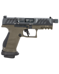 Walther Arms PDP Pro SD Exclusive Configuration Compact 9mm Luger 18+1 4.60" Black Steel Threaded Barrel, Black Optic Ready/Serrated Slide, OD Green Polymer Frame w/Picatinny Rail, Performance Duty Texture Grips, Ambidextrous