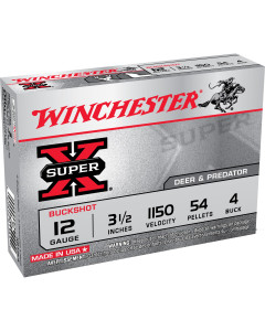 Winchester Super X 12 Gauge, 3.5", 4 Buck, Buckshot 5rd Box