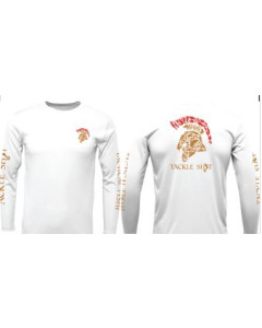 Tackle Shit Spartan Fish Head Men's Xtreme-Tek Long Sleeve Shirt-White/Gold