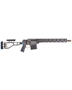 Q LLC The Fix 308 Win 10+1 16" Tapered Barrel, Gray with Blue Accents, Fully Adjustable Folding Stock, Magpul K Grip, 15" Q-Sert Handgaurd, AR-10/SR-25 Mag, Cherry Bomb Brake, Ambi Controls