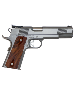 Dan Wesson Pointman Nine 9mm Luger 9+1 5" Barrel, Forged Stainless Steel Frame w/Beavertail & Undercut Trigger Guard, Front & Rear Serrated Stainless Steel Slide, Brushed Finish, Double Diamond Cocobolo Grip, Includes 2 Magazines