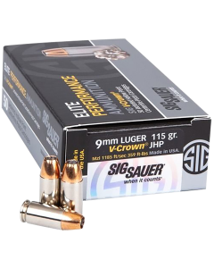 Sig Sauer Match Elite Comp 9mm 115gr V-Crown JHP 50rd Box