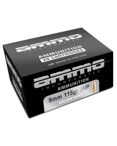 Ammo Inc 9mm 115gr JHP Self Defense 20rd Box