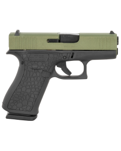 Glock G43X Slim Sub-Compact Frame 9mm Luger 10+1 3.41" Black GMB Barrel, Bayou Green Cerakote