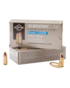 PPU Subsonic 9mm 158gr FMJ 50rd Box