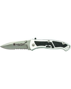 Smith & Wesson Small S.W.A.T. M.A.G.I.C. Assisted Opening Liner Lock Folding Knife, Aluminum Handle with Jimping