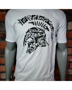Tactical Shit "Tactical Spartan Helmet"-White T-Shirt-Midnight Camo Decal