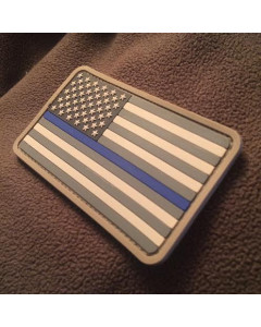 Thin Blue Line American Flag PVC