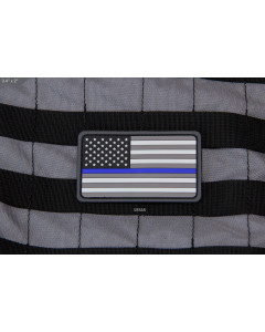 US Flag PVC Thin Blue Line-Color: Urban